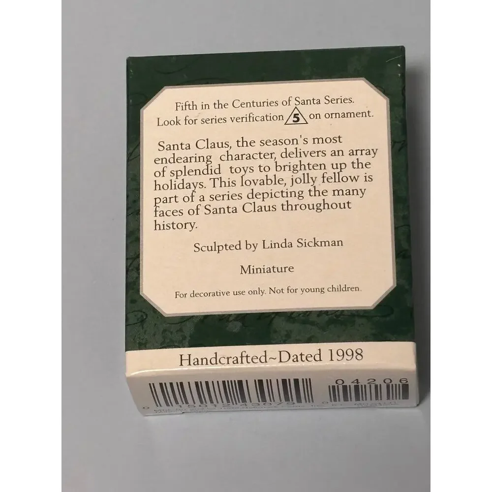 Hallmark Keepsake Miniature Christmas Ornament Centuries Of Santa #5 New 1998